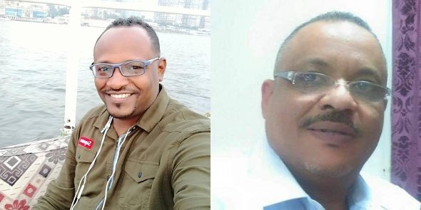 الناشط السوداني هشام علي (ودقلبا) ومحمد الحسن (البوش)