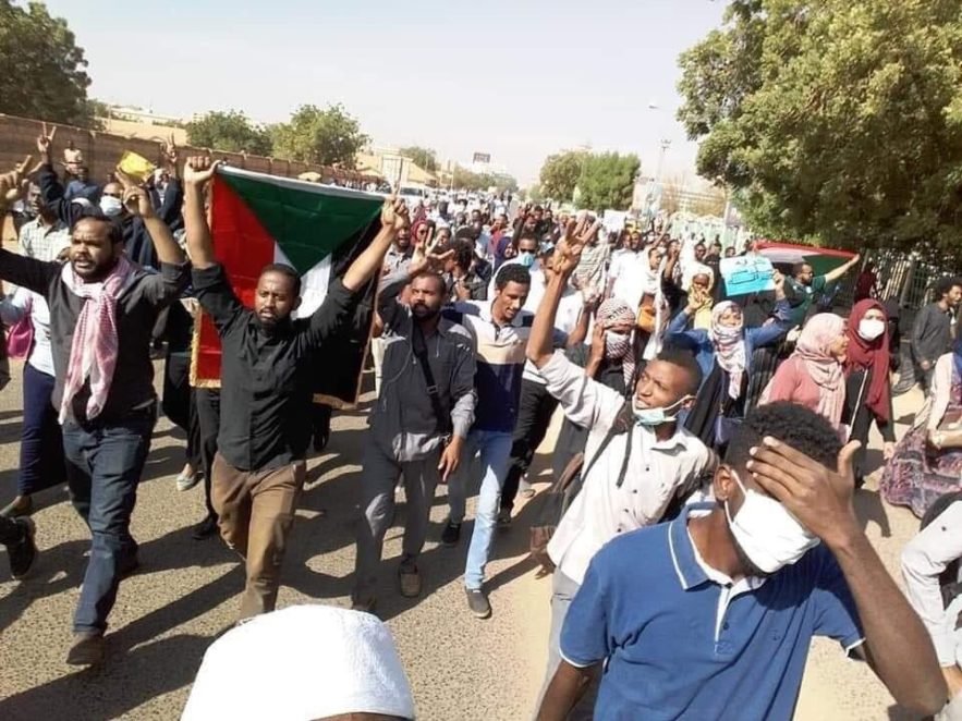 وتجددت الاحتجاجات في وسط العاصمة السودانية الخرطوم مطالبين بإسقاط النظام الحالي . الخرطوم 31 ديسمبر 2018