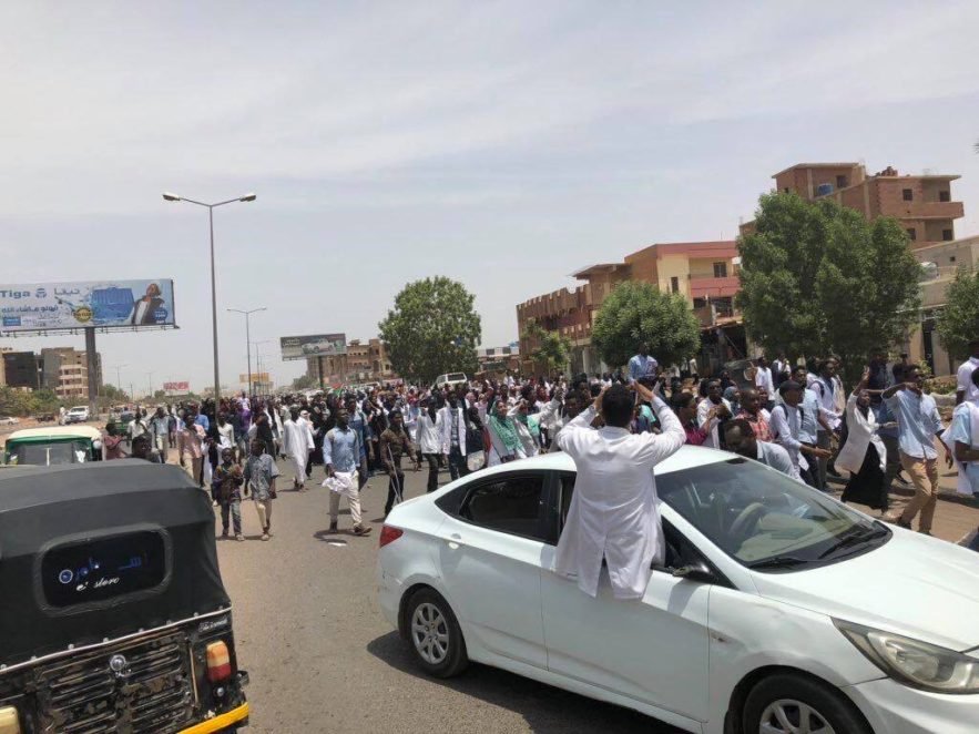 تظاهرة في العاصمة السودانية الخرطرم . 13 يوليو 2019