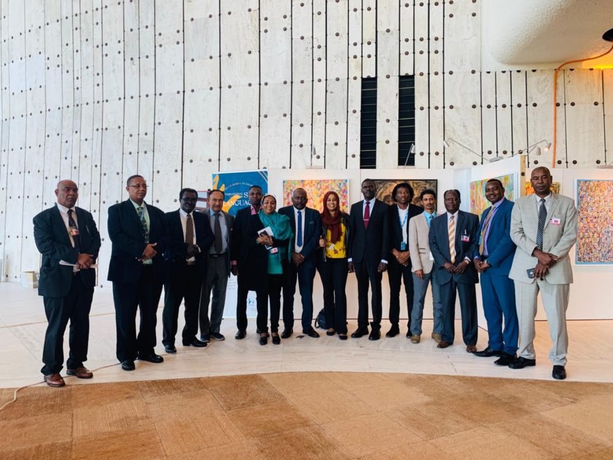وزير العدل السوداني نصرالزين عبدالباري مع نشطاء سودانيين في إجتماعات مجلس حقوق الإنسان . جنيف