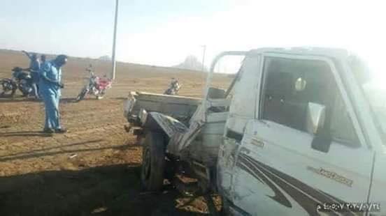 سيارة الشرطة التي تعرضت لحادث علي الحدود مع اريتريا