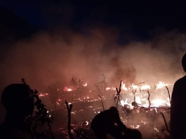 حريق حي الجبل بمدينة الفاشر