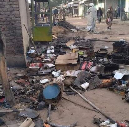 مجهولون يضرمون النيران على سوق بجنوب دارفور